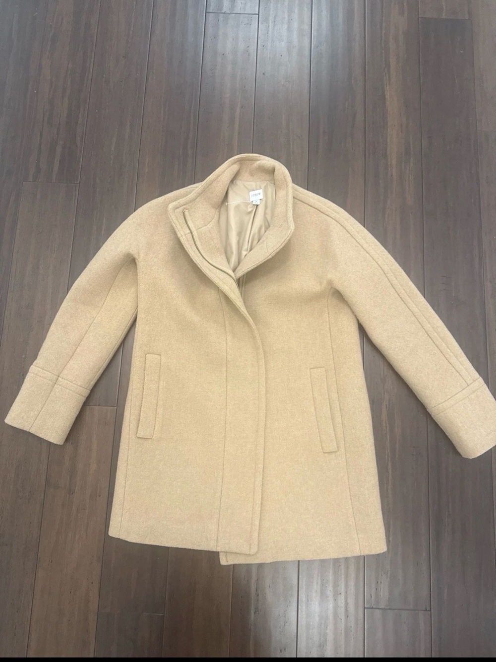 J. Crew Women's Beige Wool Blend Pea Coat